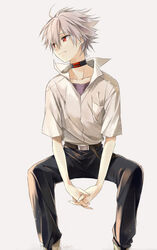  1boy bad_id bad_pixiv_id collar evangelion:_3.0_you_can_(not)_redo kyou_(nodobotokemax) male_focus nagisa_kaworu neon_genesis_evangelion rebuild_of_evangelion red_eyes smile solo white_hair 