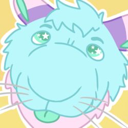  1:1 anthro close-up curious digital_media_(artwork) fisheye_lens funny_face humor hybrid male meme momo_da_bunny naughty_nona nose_focus reaction_image snout_focus solo 