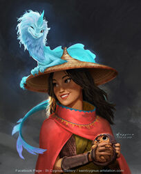  ambiguous_gender aquatic_dragon arthropod asian_mythology claws clothed clothing disney dragon east_asian_mythology eastern_dragon female feral group hat headgear headwear hi_res holding_another horn human looking_at_viewer mammal marine markings mythological_creature mythological_scalie mythology one_eye_closed raya_(ratld) raya_and_the_last_dragon scalie sisu_(ratld) smile stcygnus striped_markings stripes tail tuk_tuk_(ratld) wink winking_at_viewer 