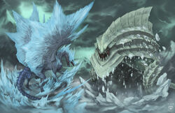  2019 capcom claws day detailed_background dragon duo european_mythology feral flying_wyvern hi_res horn lone-scarab membrane_(anatomy) membranous_wings monster_hunter mythological_creature mythological_scalie mythology open_mouth outside scales scalie size_difference sky spines tail teeth tongue ukanlos velkhana western_dragon wings 