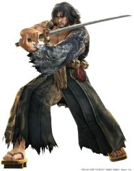  black_hair katana manly mitsurugi muscle namco official_art solo soul_calibur soul_calibur_v sword weapon 