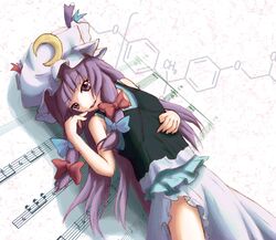  artist_request beamed_eighth_notes chemical_structure chemistry eighth_note eighth_rest female highres musical_note patchouli_knowledge purple_eyes purple_hair quarter_note science sharp_sign sheet_music solo touhou treble_clef whole_rest 