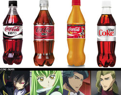  3boys bad_id bad_link bottle c.c. chart coca-cola code_geass comparison diethard_ried female green_hair jeremiah_gottwald long_hair multiple_boys parody photoshop_(medium) soda zero_(code_geass) 