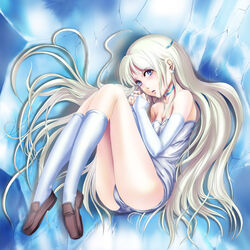  blonde_hair blue_eyes copyright_request elbow_gloves female gloves long_hair shousan_bouzu socks solo 