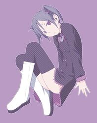  bad_id bad_pixiv_id boots female kamisama_kazoku kamiyama_meme purple_eyes skirt solo thighhighs twintails yasuda_suzuhito zettai_ryouiki 