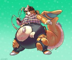  anthro bernese_mountain_dog big_tail canid canine canis domestic_dog dragonite generation_1_pokemon goo_creature inflation latex male mammal molosser mountain_dog nennsen nintendo nozzle overweight overweight_male pokemon pokemon_(species) pool_toy sam_(thesammon) solo swiss_mountain_dog tail transformation weight_gain 