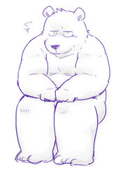  2011 anthro bear belly biped japanese_text kemono kick_(artist) low_res male mammal overweight overweight_anthro overweight_male simple_background sitting solo text white_background 