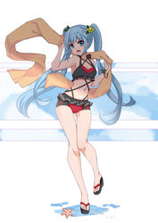  bikini cleavage hatsune_miku heels qingye_ling swimsuits vocaloid 