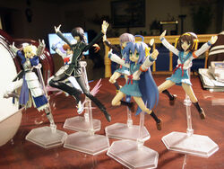  1boy 5girls artoria_pendragon_(fate) blue_sailor_collar code_geass cosplay fabulous fate/stay_night fate_(series) figma figure highres hirano_aya izumi_konata kita_high_school_uniform lelouch_vi_britannia lucky_star lulucopter lyrical_nanoha magical_girl mahou_shoujo_lyrical_nanoha multiple_girls nagato_yuki odd_one_out orobas panties pantyshot photo_(medium) saber_(fate) sailor_collar school_uniform suzumiya_haruhi suzumiya_haruhi_(cosplay) suzumiya_haruhi_no_yuuutsu takamachi_nanoha underwear voice_actor_connection winter_uniform 