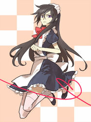  alternate_costume apron code_geass commentary_request dress enmaided female genderswap_(mtf) lelouch_vi_britannia long_hair luluko maid makiko rule_63 solo thighhighs zettai_ryouiki 