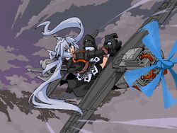  aircraft airplane female long_hair mof mof&#039;s_silver_haired_twintailed_girl oekaki original solo very_long_hair 