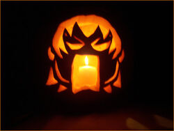  artist_request azumanga_daiou bonklers candle halloween jack-o&#039;-lantern lowres no_humans pumpkin takino_tomo 