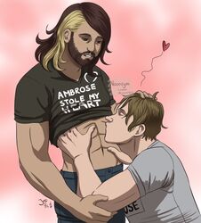  &lt;3 2016 2boys 2d 2d_(artwork) 5_fingers abs adults arms artist_name bangs bare_arms bare_midriff beard belly blonde_hair brown_body brown_eyebrows brown_eyes brown_hair closed_eyes clothed clothing color dated dean_ambrose deviantart digital_drawing_(artwork) digital_media_(artwork) ears eyebrows eyes facial_hair fingers fit fit_male forearms front_view gay hair half-closed_eyes hands hands_on_belly heart hi_res high_resolution highres hips human human_only jeans kissing kissing_belly kneeling legs light-skinned light-skinned_male light_body light_skin looking_at_another looking_at_partner looking_down male male/male male_focus male_human male_only medium_hair men midriff mouth multicolored_hair multiple_boys multiple_males muscles muscular muscular_male mustache navel neck no_visible_genitalia nooneym nose on_knees pink_background seth_rollins shirt_lift short_hair side_view signature simple_background six_pack standing t-shirt tan_body teeth toned toned_male two_tone_hair waist wholesome wrestling wwe yaoi 