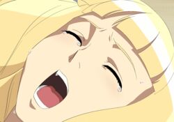  bad_id bad_pixiv_id blonde_hair close-up closed_eyes dianna_soreil female gasora gundam open_mouth solo sweat tears turn_a_gundam 