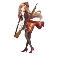  bison_cangshu blush brown_hair drill_hair drill_sidelocks female flower fn-49 fn-49_(girls&#039;_frontline) full_body girls&#039;_frontline gloves green_eyes gun gun_sling hair_flower hair_ornament hat high_heels long_hair looking_at_viewer magazine_(weapon) official_art pantyhose rifle sidelocks skirt solo transparent_background weapon 