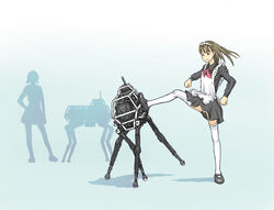  apron bad_id bad_pixiv_id bigdog black_dress black_footwear boston_dynamics brown_hair dress female flash_tomo frilled_apron frills full_body kicking long_hair long_sleeves maid maid_apron maid_headdress mary_janes mecha neckerchief non-humanoid_robot original panties pantyshot real_life real_life_insert red_neckerchief robot shadow shoes short_dress solo standing thighhighs underwear walker_(robot) white_apron white_panties white_thighhighs 