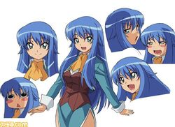  artist_request blue_eyes blue_hair dress female lowres multiple_views sylpheed zero_no_tsukaima 