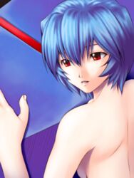  ayanami_rei bad_id bad_pixiv_id blue_hair completely_nude female neon_genesis_evangelion nude red_eyes short_hair solo yagitori 