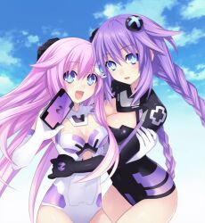  bodysuit choujigen_game_neptune choujigen_game_neptune_mk2 purple_heart purple_sister 