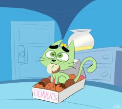  absurd_res box container cosmo_(fop) dessert domestic_cat doughnut felid feline felis feral food hi_res kippykat male mammal nickelodeon pastry solo the_fairly_oddparents 