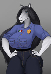  2022 4_toes 5_fingers absurd_res anthro big_breasts black_body black_fur black_hair black_lips blue_eyes breasts bulge close-up clothed clothing equid equine feet fernanda fingers footwear fur gynomorph hair hi_res high_heels horse intersex lips long_hair mammal mature_anthro mature_gynomorph mature_intersex mexican mexican_flag mexico multicolored_body multicolored_fur pancarta police police_officer police_uniform signature simple_background solo thick_bottom_lip thick_thighs toes two_tone_body two_tone_fur uniform white_body white_fur wide_hips 