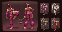  abs absurdres alternate_costume arabian_clothes bare_shoulders covered_mouth drill_hair female fighting_stance highres juri_han laz mouth_veil revealing_clothes see-through see-through_sleeves street_fighter street_fighter_v_costume_design_contest twin_drills veil 