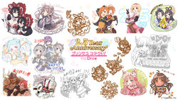  ! 3boys 6+girls :d ;d ahoge akari_(princess_connect!) animal_ears anniversary aqua_hair arm_up armor artist_request balloon barbarian black_hair black_horns black_sclera blonde_hair blue_eyes blunt_bangs blush bonnet breasts brown_eyes brown_hair cake character_request chibi cloud colored_sclera commentary_request congratulations copyright_name covered_navel cygames djeeta_(granblue_fantasy) dress elf fake_horns food fox_ears fox_girl fur_collar fur_trim gauntlets ghost gloves granblue_fantasy green_eyes grey_hair grin hair_between_eyes hair_bun hair_ornament hair_ribbon hair_rings hair_tubes hairband helmet highres hikoboshi hikoboshi_(princess_connect!) horned_headwear horned_helmet horns illya_(princess_connect!) illya_(small)_(princess_connect!) juliet_sleeves kaori_(princess_connect!) kasumi_(princess_connect!) knife kurumi_(princess_connect!) kyoka_(princess_connect!) large_breasts long_hair long_sleeves looking_at_viewer maho_(princess_connect!) makoto_(princess_connect!) mimi_(princess_connect!) misogi_(princess_connect!) miyako_(princess_connect!) monochrome monster multiple_boys multiple_girls one_eye_closed open_mouth orange_hair orihime_(princess_connect!) orihime_(tanabata) pink_hair pointy_ears princess_connect! pudding puffy_sleeves purple_hair rabbit_ears red_eyes red_hair ribbon rin_(princess_connect!) saren_(princess_connect!) shinobu_(princess_connect!) short_hair single_hair_bun sleeves_past_wrists smile squirrel_ears squirrel_girl standing suzume_(princess_connect!) tail thank_you twintails two_side_up v watermark white_gloves wolf_ears wolf_girl yori_(princess_connect!) 