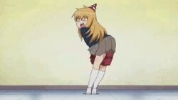  +tic_nee-san animated animated ass_shake bag between_legs genma_iroe lowres school_bag school_uniform 