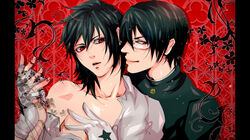  2boys gakuran glasses jaibo jaibo_(litchi_hikari_club) litchi_hikari_club multiple_boys school_uniform yaoi zera zera_(litchi_hikari_club) 