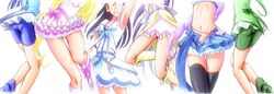  6+girls akimoto_komachi aono_miki armpits ass bad_id bad_pixiv_id bike_shorts bonnie_(rsg) cure_aqua cure_berry cure_egret cure_melody cure_mint cure_white fresh_precure! futari_wa_precure futari_wa_precure_splash_star head_out_of_frame houjou_hibiki magical_girl midriff minamino_kanade minazuki_karen miniskirt mishou_mai multiple_girls navel pantylines precure ribbon skin_tight skirt suite_precure thighhighs yes!_precure_5 yukishiro_honoka 