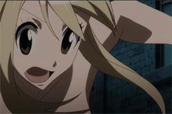  2girls animated animated barefoot blonde_hair bouncing_breasts breasts eclair_(fairy_tail) fairy_tail fairy_tail_houou_no_miko feet large_breasts long_hair lowres lucy_heartfilia momon_(fairy_tail) multiple_girls towel 