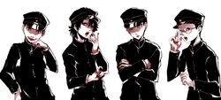  4boys dentaku dentaku_(litchi_hikari_club) gakuran highres litchi_hikari_club multiple_boys nico nico_(litchi_hikari_club) raizou raizou_(litchi_hikari_club) school_uniform yakobu yakobu_(litchi_hikari_club) yyy_(orcrsy) 