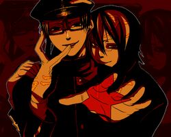  2boys gakuran glasses jaibo jaibo_(litchi_hikari_club) litchi_hikari_club multiple_boys school_uniform zera zera_(litchi_hikari_club) 