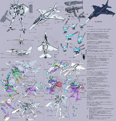  chart commentary_request cross_section gerwalk gunpod highres macross macross_frontier mecha n.u.n.s. no_humans original photoshop_(medium) robot roundel science_fiction transformation translation_request variable_fighter vf-32 yutori_(clockwork_chicken) 