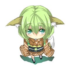  animal_ears blush female fox_ears green_eyes japanese_clothes kimono long_sleeves looking_at_viewer obi original saitou_kon sash shingetsu_takehito short_hair solo tareme 