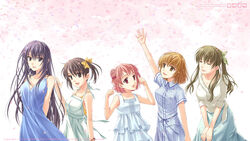  5girls akanegasaki_sora casual ever_17 highres komachi_tsugumi matsunaga_sara mother_and_daughter multiple_girls petals takigawa_yuu tanaka_yubiseiakikana yagami_coco 