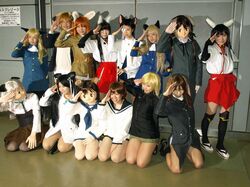  501st_joint_fighter_wing 6+girls anabuki_tomoko anabuki_tomoko_(cosplay) animal_ears bad_link cat_ears cat_girl charlotte_e._yeager charlotte_e._yeager_(cosplay) cosplay cosplay_photo dog_ears dog_girl eila_ilmatar_juutilainen eila_ilmatar_juutilainen_(cosplay) erica_hartmann erica_hartmann_(cosplay) everyone fox_ears fox_girl francesca_lucchini francesca_lucchini_(cosplay) gertrud_barkhorn gertrud_barkhorn_(cosplay) kigurumi lynette_bishop lynette_bishop_(cosplay) minna-dietlinde_wilcke minna-dietlinde_wilcke_(cosplay) miyafuji_yoshika miyafuji_yoshika_(cosplay) multiple_girls pantyhose perrine_h._clostermann perrine_h._clostermann_(cosplay) photo_(medium) rabbit_ears rabbit_girl sakamoto_mio sakamoto_mio_(cosplay) salute strike_witches strike_witches:_suomus_misfits_squadron world_witches_series 