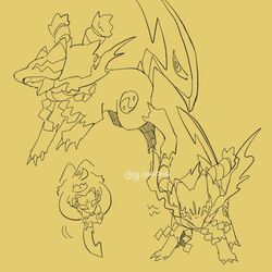  1:1 angoramon anthro bandai_namco blade_tail canid canine digimon digimon_(species) digimon_ghost_game duo feral flying fox hair hair_over_eyes hug male mammal mask pg_enaena quadruped reppamon 