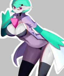  absurd_res breasts clothing dr._voir eyewear female gardevoir generation_3_pokemon glasses hi_res nananana nintendo not_furry pokemon pokemon_(species) shiny_pokemon solo 