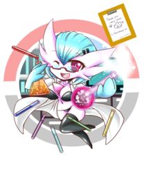  5:6 absurd_res breasts clothing dr._voir eyewear female gardevoir generation_3_pokemon glasses hi_res mao_kiritaki nintendo not_furry pokemon pokemon_(species) shiny_pokemon solo 