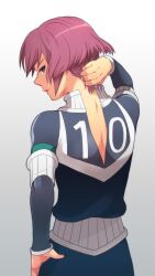  1boy alpha_(inazuma_eleven) back commentary_request grey_eyes hitori_(edge) inazuma_eleven_(series) inazuma_eleven_go inazuma_eleven_go_chrono_stone looking_back male_focus nape protocol_omega purple_hair solo 