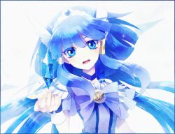  aoki_reika bad_id bad_pixiv_id blue_eyes blue_hair blue_theme bow crystal cure_beauty female hair_tubes long_hair magical_girl natsuiro_xx precure smile_precure solo tiara upper_body wrist_cuffs 