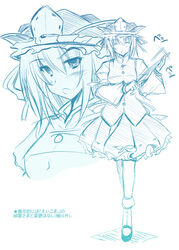  bad_id bad_pixiv_id blue_theme female hat ibuki_pon monochrome ribbon rod_of_remorse shiki_eiki short_hair touhou 