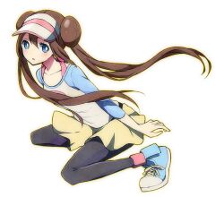  aqua_footwear aqua_sleeves arched_soles back_bow bad_id bad_pixiv_id black_pantyhose blue_eyes bow breasts bright_pupils brown_hair collarbone collared_shirt double_bun doughnut_hair_bun female full_body hair_bun hat high_tops long_hair long_sleeves looking_at_viewer miniskirt outline pantyhose pikkoro_(euko) pink_bow pleated_shorts poke_ball_print pokemon pokemon_bw2 print_shirt raglan_sleeves rosa_(pokemon) shirt shirt_straps shoes shorts simple_background skirt small_breasts sneakers solo squatting tareme twintails very_long_hair visor_cap white_background white_hat white_pupils white_shirt wind wind_lift yellow_outline yellow_shorts 