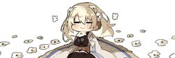  aogisa bad_id bad_pixiv_id black_gloves blonde_hair blush breasts cape chibi choker female flower girls&#039;_frontline gloves hair_between_eyes hair_flower hair_ornament hairband holding long_hair looking_at_viewer sidelocks solo x95_(girls&#039;_frontline) yellow_eyes 