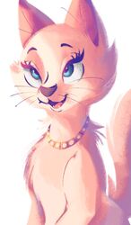  2021 black_nose blue_eyes conditional_dnp disney domestic_cat duchess_(aristocats) eyelashes fangs felid feline felis fur hi_res jewelry light lighting mammal open_mouth open_smile smile solo teeth the_aristocats tohupo tongue whiskers 