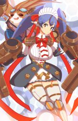  1boy alternate_costume android apron breasts enmaided female frills hat highres jellcaps large_breasts maid maid_apron maid_headdress mob_cap poppi_(xenoblade) poppi_qt_(xenoblade) puffy_sleeves skirt tora_(xenoblade_2) waist_apron xenoblade_chronicles_(series) xenoblade_chronicles_2 