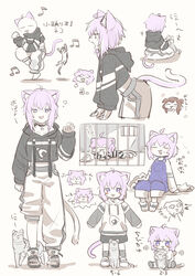  +++ 2girls :d ^_^ ahoge animal animal_ear_fluff animal_ears animal_hood asymmetrical_pants beamed_eighth_notes black_hoodie black_shorts blush_stickers braid cat_ears cat_girl cat_hood cat_tail closed_eyes commentary crop_top crying dancing drawstring eating eighth_note fake_animal_ears feline food grey_background hair_between_eyes highres hololive hood hoodie inugami_korone layered_sleeves long_sleeves midriff multiple_girls multiple_views musical_note nekomata_okayu nekomata_okayu_(1st_costume) open_mouth overalls pants pink_hair plate ponono prison prison_clothes purple_eyes sandwich shirt short_over_long_sleeves short_shorts short_sleeves shorts sitting sleeves_past_wrists smile standing standing_on_one_leg streaming_tears striped_clothes striped_pants striped_shirt tail tears temari_(nekomata_okayu) translated twin_braids virtual_youtuber white_hoodie white_pants white_shirt 