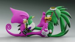  16:9 3d_(artwork) 5_toes accipitrid accipitriform anthro avian beak big_feet bird chameleon digital_media_(artwork) duo espio_the_chameleon feet feetymcfoot foot_fetish foot_lick foot_play foot_sniffing green_body hi_res huge_feet humanoid_feet jet_the_hawk licking lizard male male/male male_feet pink_body plantigrade reptile scalie sega sitting sniffing sonic_riders sonic_the_hedgehog_(series) tail toes tongue tongue_out widescreen 