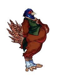  2018 4_toes 5_fingers anisodactyl anthro avian avian_feet beak belly big_belly biped bird blue_body blue_feathers bottomless brown_body brown_feathers claws clothed clothing common_pheasant dgirael digital_media_(artwork) digitigrade faisan_(foxcall) feathers feet fingers full-length_portrait galliform green_clothing green_topwear green_vest hand_behind_back looking_at_viewer male multicolored_body multicolored_feathers overweight overweight_anthro overweight_male phasianid phasianus portrait red_body red_feathers scutes shaded side_view solo standing story story_in_description tail tail_feathers tan_beak tan_body tan_feathers thick_thighs toe_claws toes topwear vest wide_hips yellow_claws yellow_eyes 